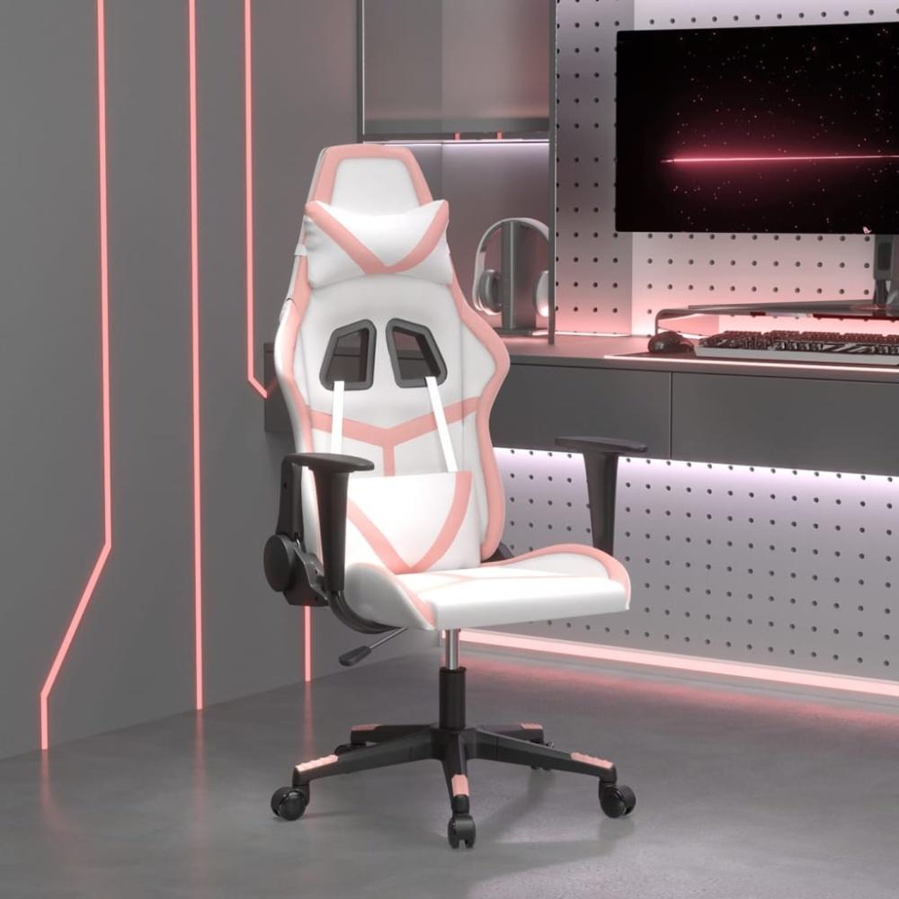 vidaXL Gaming-Stuhl Weiß und Rosa Kunstleder 3143673 Bild 1