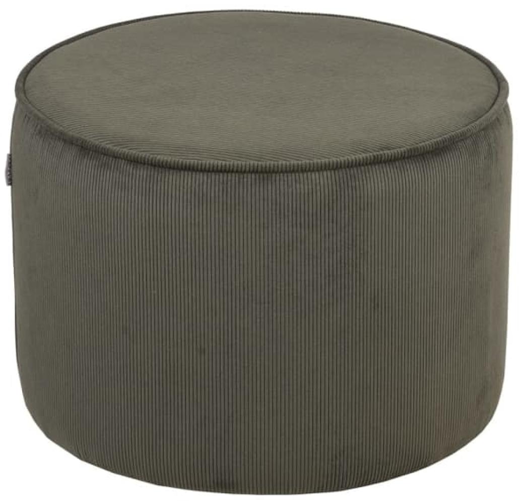 LABEL51 Pouf Tibo 55x55x40 cm Armeegrün Ribcord 443960 Bild 1