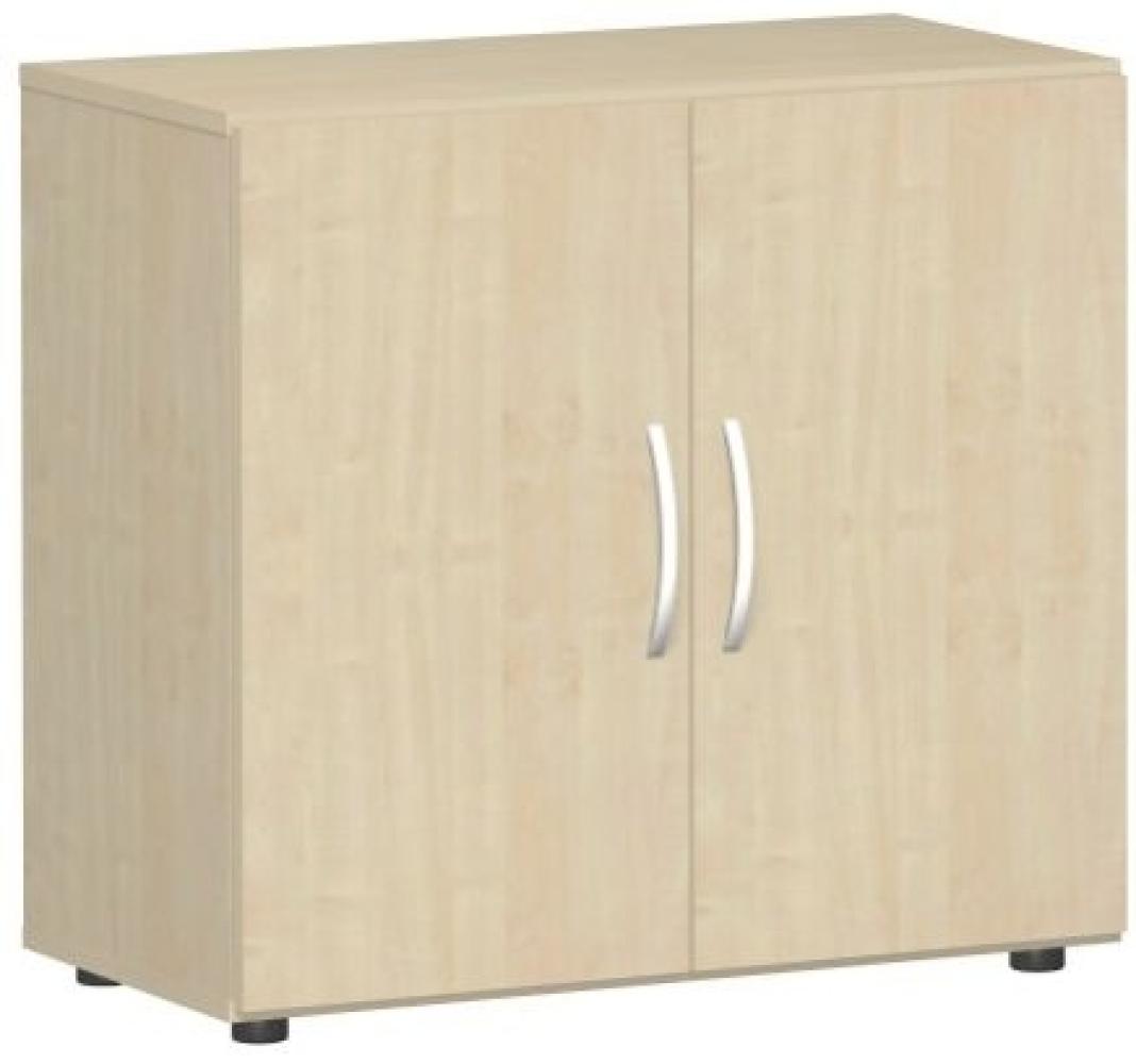 Flügeltürenschrank mit Standfüßen, 2 Ordnerhöhen, Ahorn, 75,2 x 80 x 42 cm Bild 1