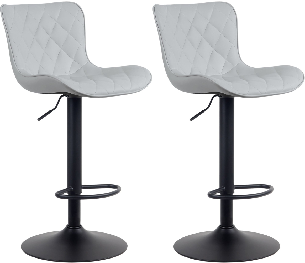 CLP 2er Set Barhocker Emma höhenverstellbar und 360 drehbar,grau Kunstleder Bild 1