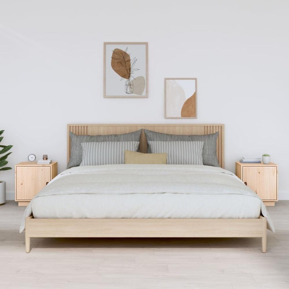 vidaXL Nachttische 2 Stk. 40x34x45 cm Massivholz Kiefer 818276 Bild 1