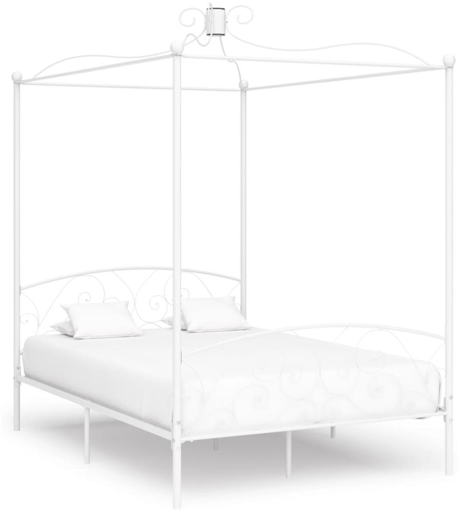 Himmelbett-Gestell Weiß Metall 140 x 200 cm [284471] Bild 1