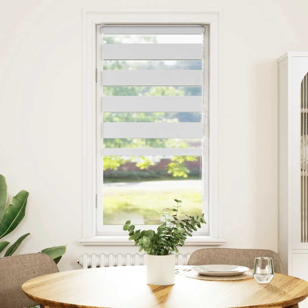 vidaXL Zebrarollo Weiß 55x100 cm Stoffbreite 50,9 cm Polyester 4014720 Bild 1