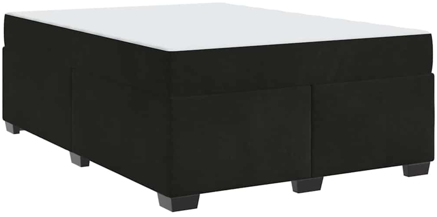 vidaXL Bettrahmen mit Matratze Schwarz 160 x 200 cm Stoff 3399298 Bild 1