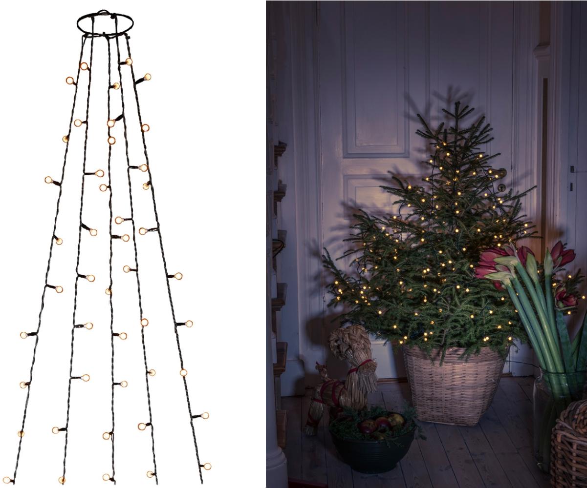 Hängende LED Christbaum Lichterkette 150 bernsteinfarbene LED´s - "Baummantel" Bild 1