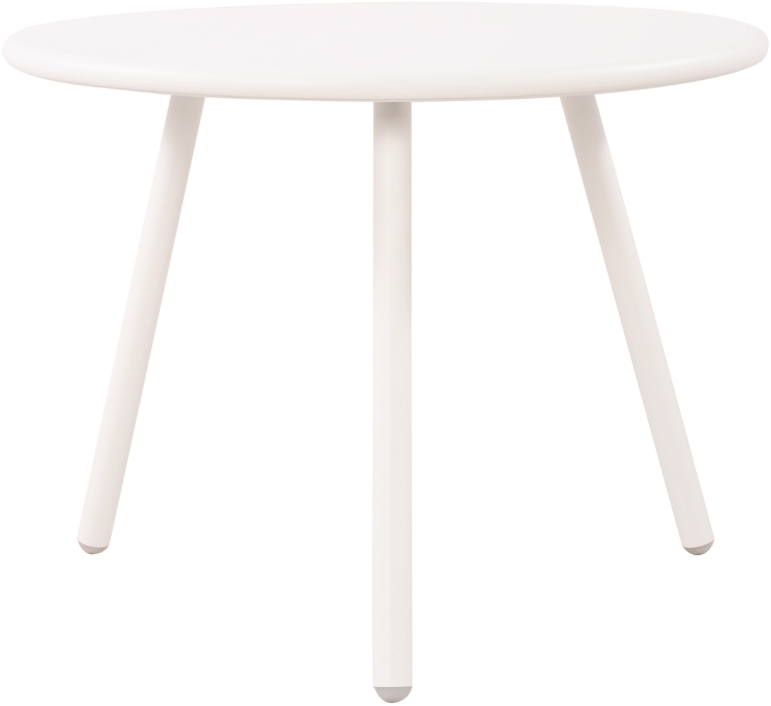 Couchtisch NENIM - Kunststoff Weiß 60x60x45 cm | Sofatisch Rund Beistelltisch Wohnzimmertisch Klein Bild 1