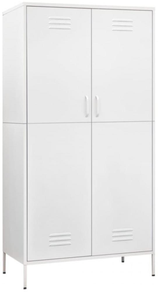 vidaXL Kleiderschrank, Stahl, Weiß, 90x50x180 cm Bild 1