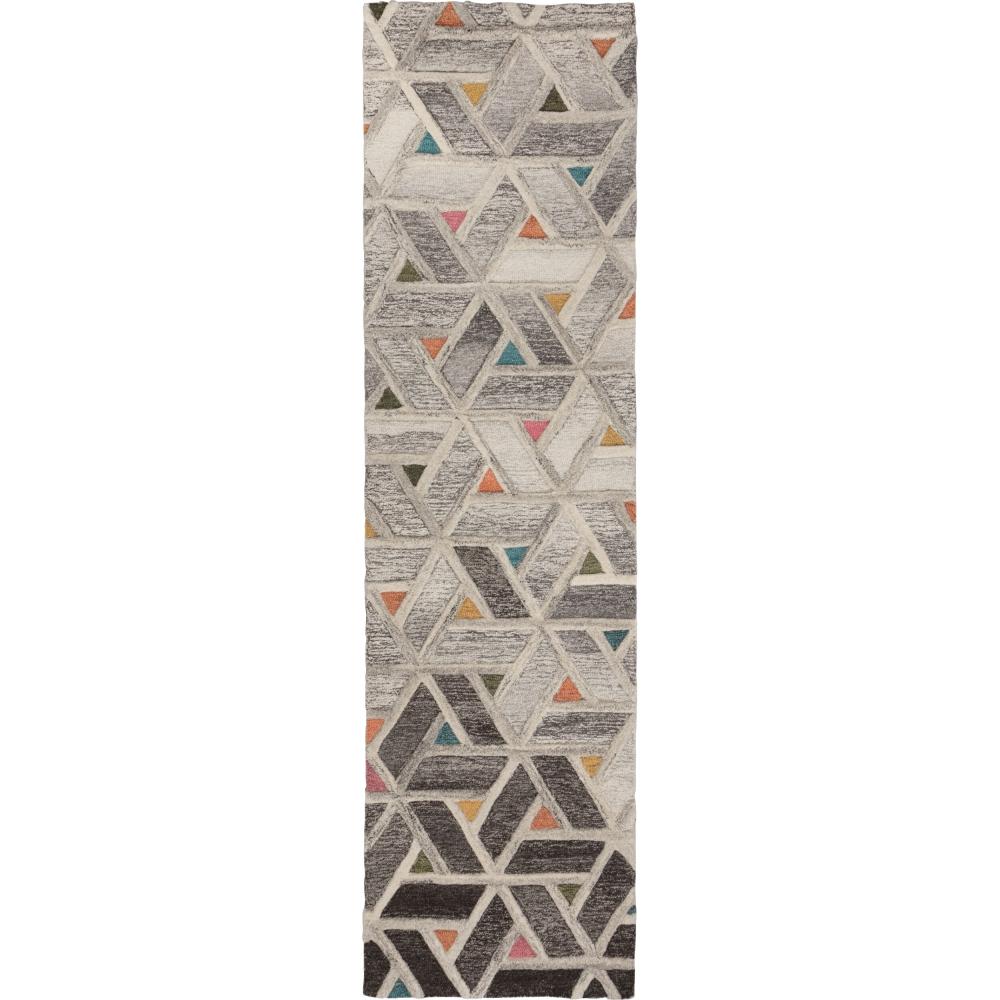 Kadima Design Vielseitiger & Gemütlicher "Esk Samm" Teppich mit Hoch-Tief-Effekt in Grau-Bunt. 60x230 cm Bild 1