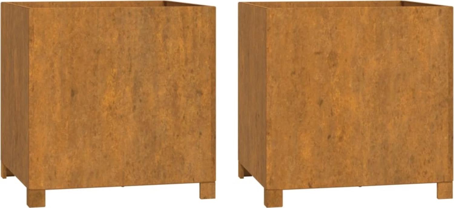 vidaXL Pflanzkübel mit Beinen 2 Stk. Rostig 50x50x50 cm Cortenstahl 823683 Bild 1