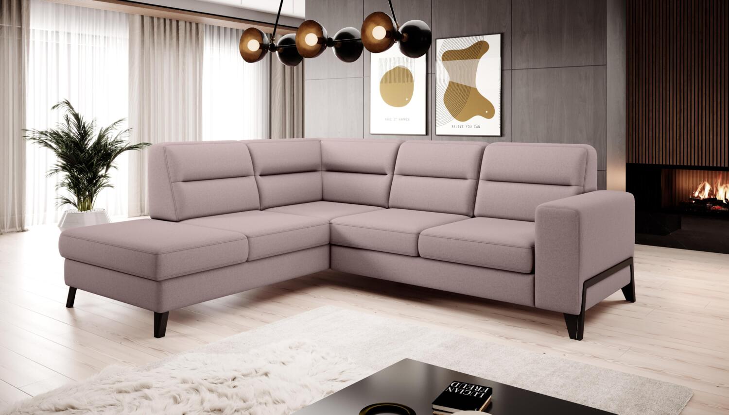 Wohnideebilder Cassara Rosa Ecksofas & Eckcouches CO-CAS-LT-101GO Bild 1