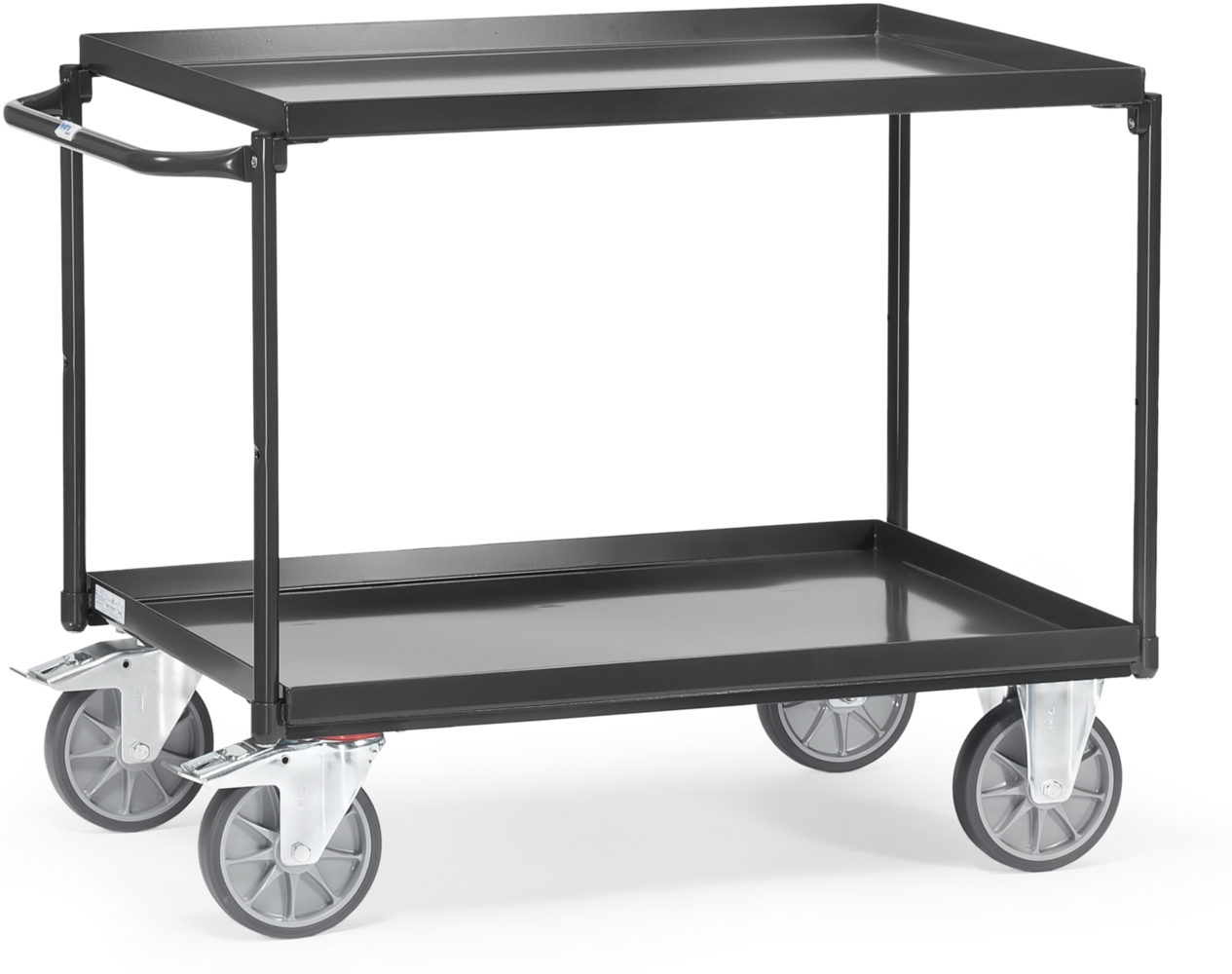 Fetra Tischwagen mit Stahlblechwannen 2 Etagen 850x500mm Grey Edition Bild 1