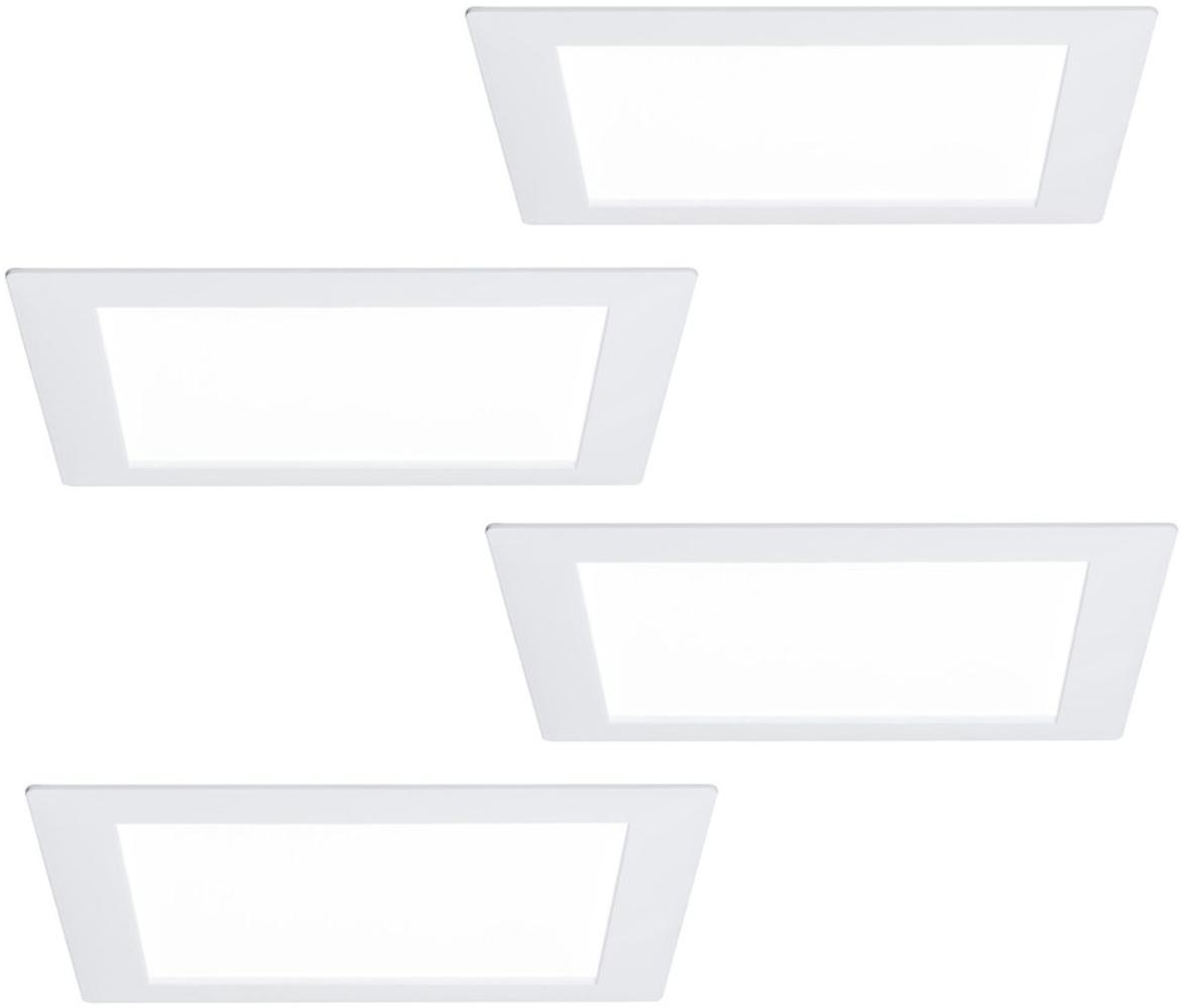 4 x Einbaupanel Neutralweiß 8W Verbrauch 550lm = 60W Licht Eckig weiß 4000K16928 Bild 1