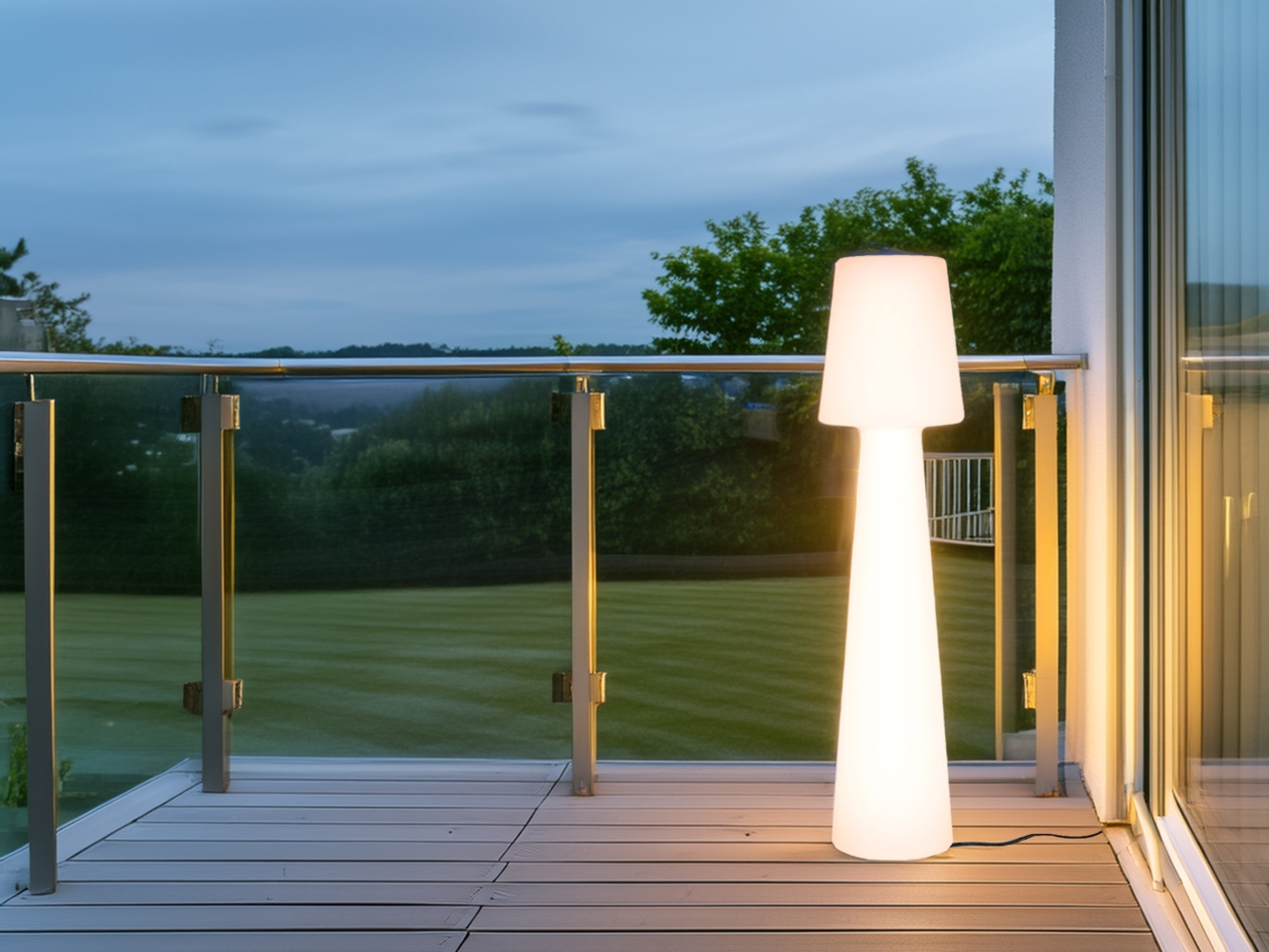 Smartwares LED Außen-Stehleuchte IDE-60070 weiß 110 cm TW Außenleuchte Stehlampe Bild 1