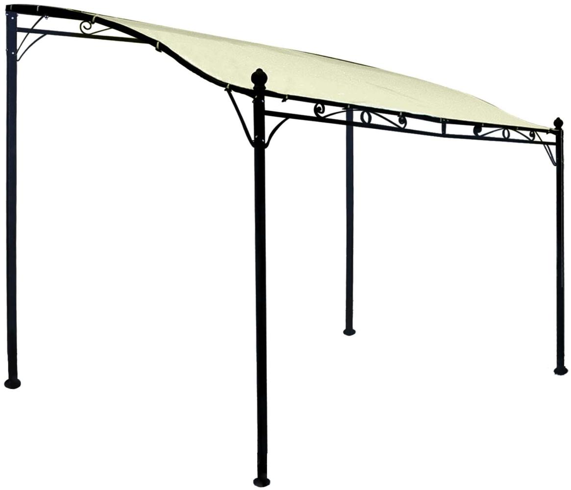 Anbaupavillon MANTOVA 3x2,5 Meter, Stahl dunkel, Plane PVC-beschichtet écru Bild 1