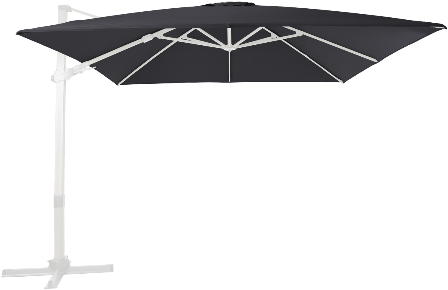 AXI Apollo Premium Ampelschirm Rechteckig 300x300 cm in Weiß / Grau Sonnenschirm für Garten / Terrasse mit Aluminium Rahmen | Weiß, grau | Textil | 300 cm Bild 1