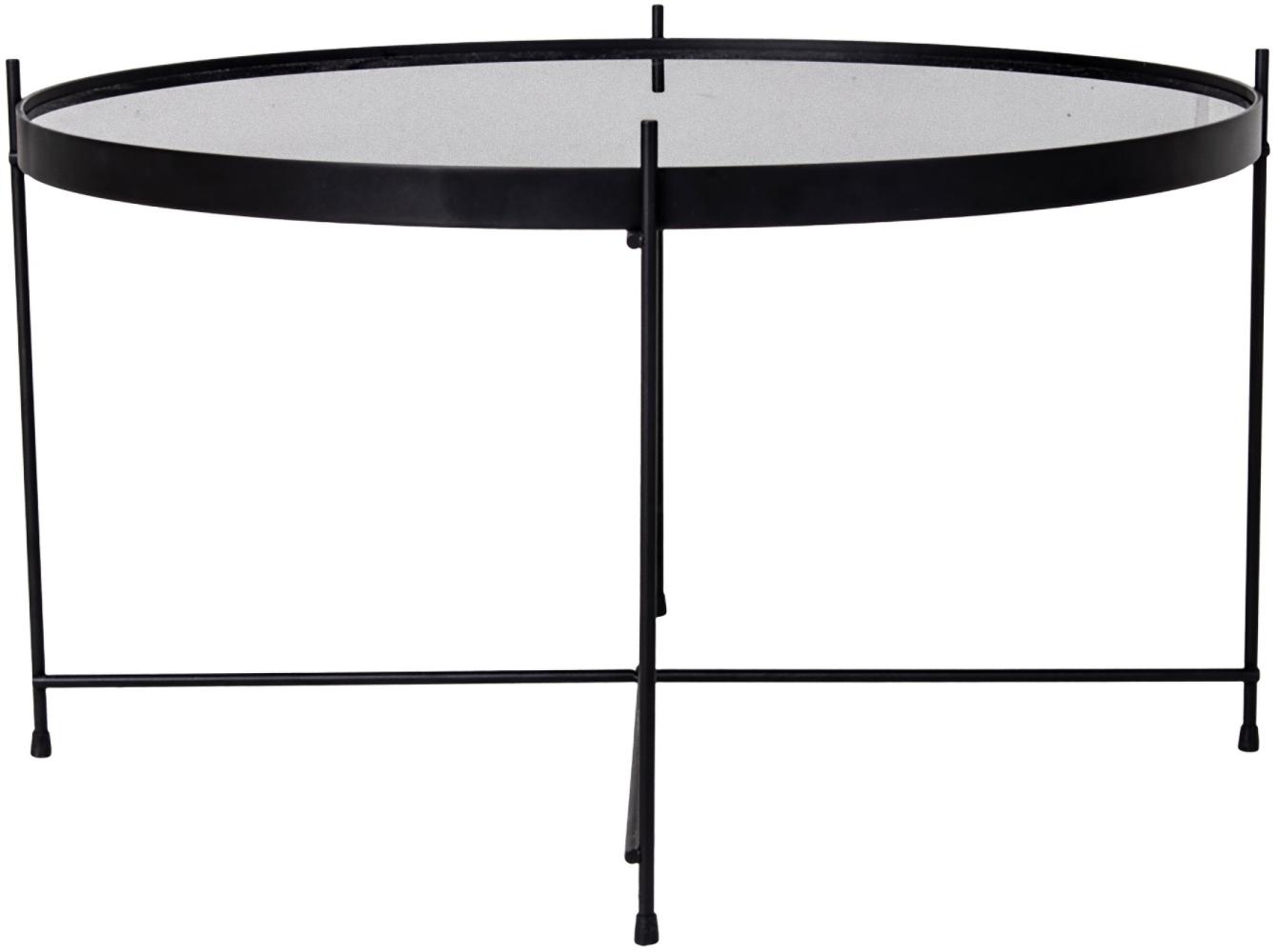 PKline 'Veo' Couchtisch, Glas/Metall Schwarz, Ø 70 cm Bild 1