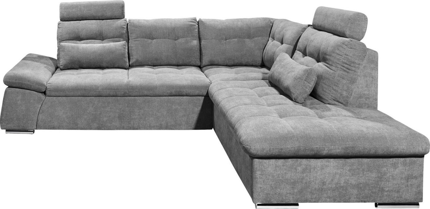 ED EXCITING DESIGN Ecksofa Nalo L-Form, mit Bettfunktion, Bettkasten, Kopfstützen, Nierenkissen etc. Bild 1