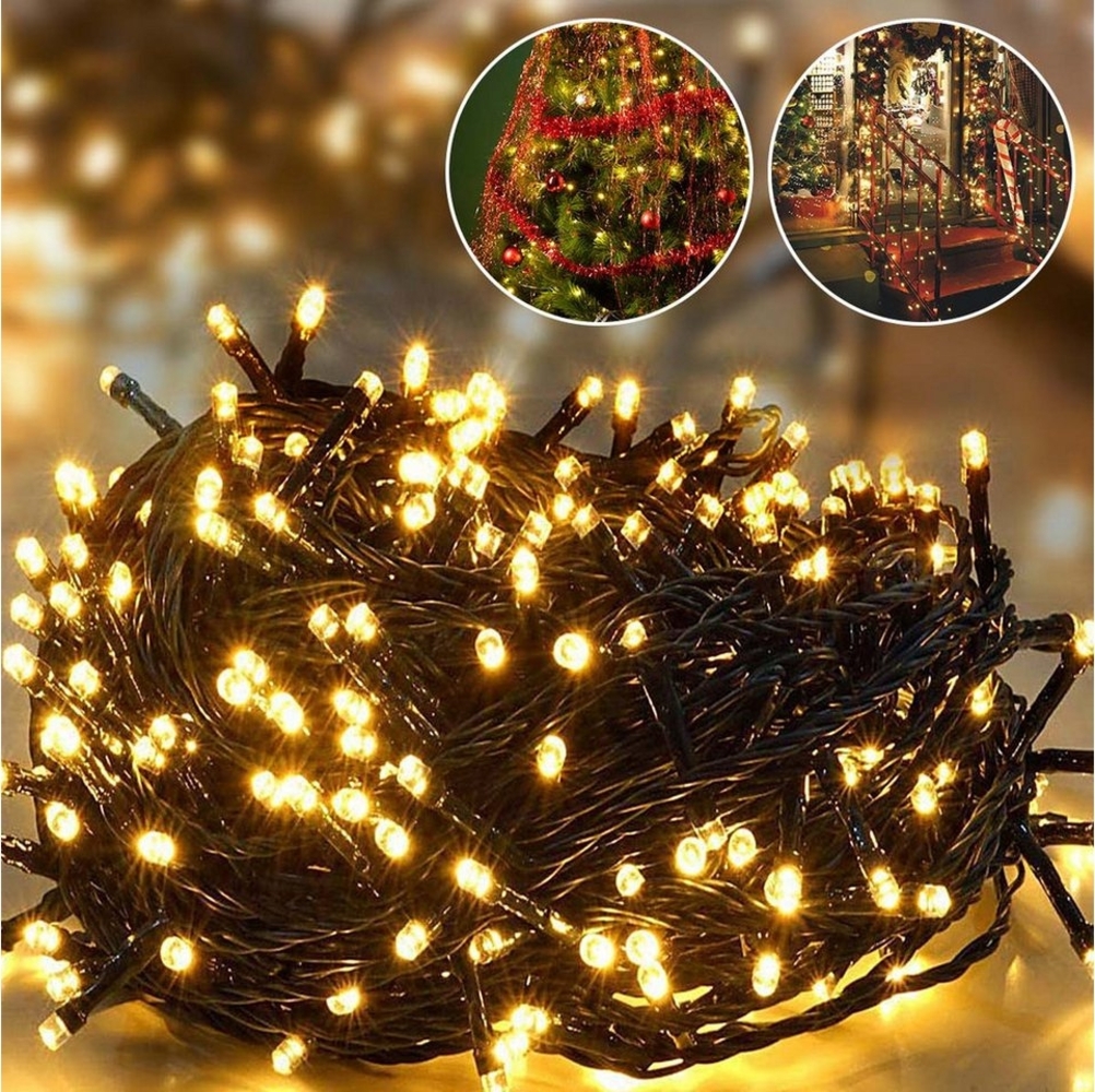 Salcar LED-Lichterkette 23M 360 LED Lichterkette Weihnachtsbaum Weihnachtsdeko Warmweiß, mit Fernbedienung, Christbaumbeleuchtung, 8 Modi und Memory Bild 1