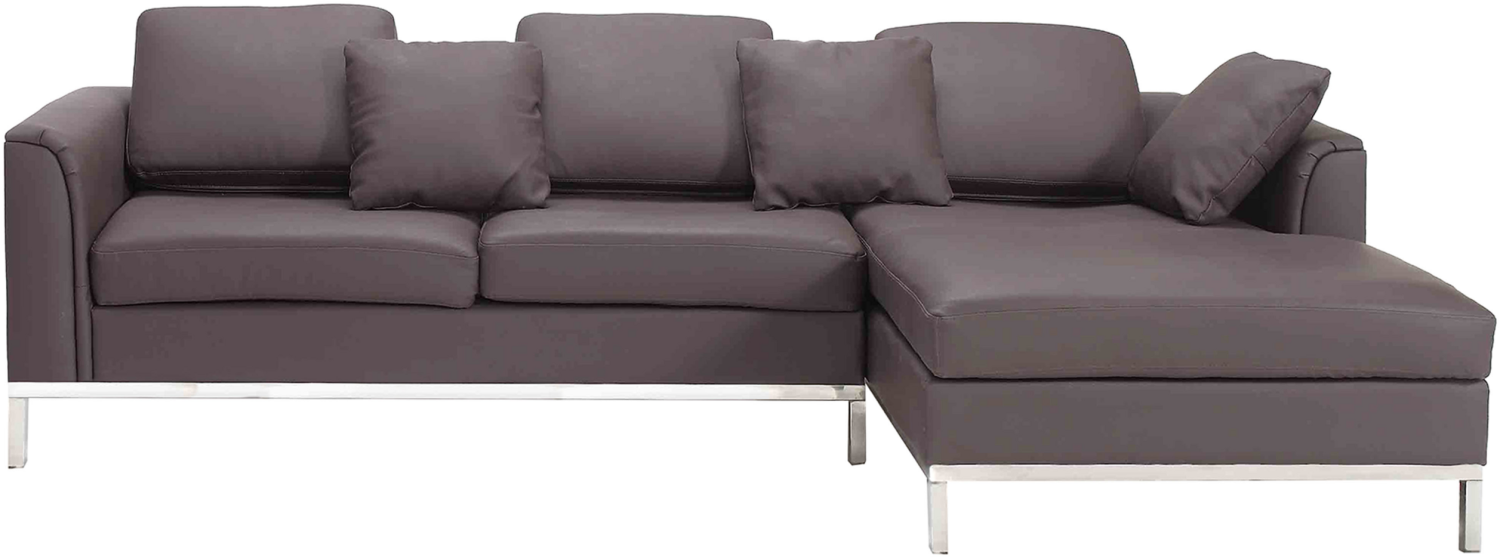 Ecksofa Leder braun linksseitig OSLO Bild 1