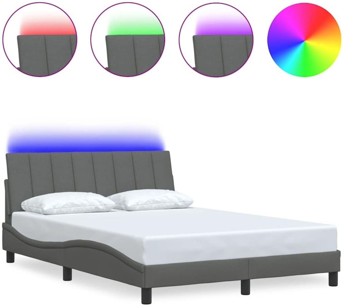 vidaXL Bettgestell ohne Matratze "Hanko" Dunkelgrau 120x200 cm Stoff 3310448 Bild 1