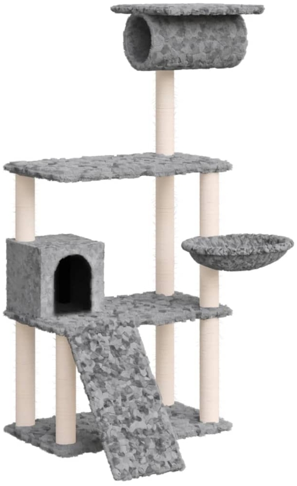 vidaXL Kratzbaum mit Sisal-Kratzsäulen Hellgrau 131 cm 171604 Bild 1