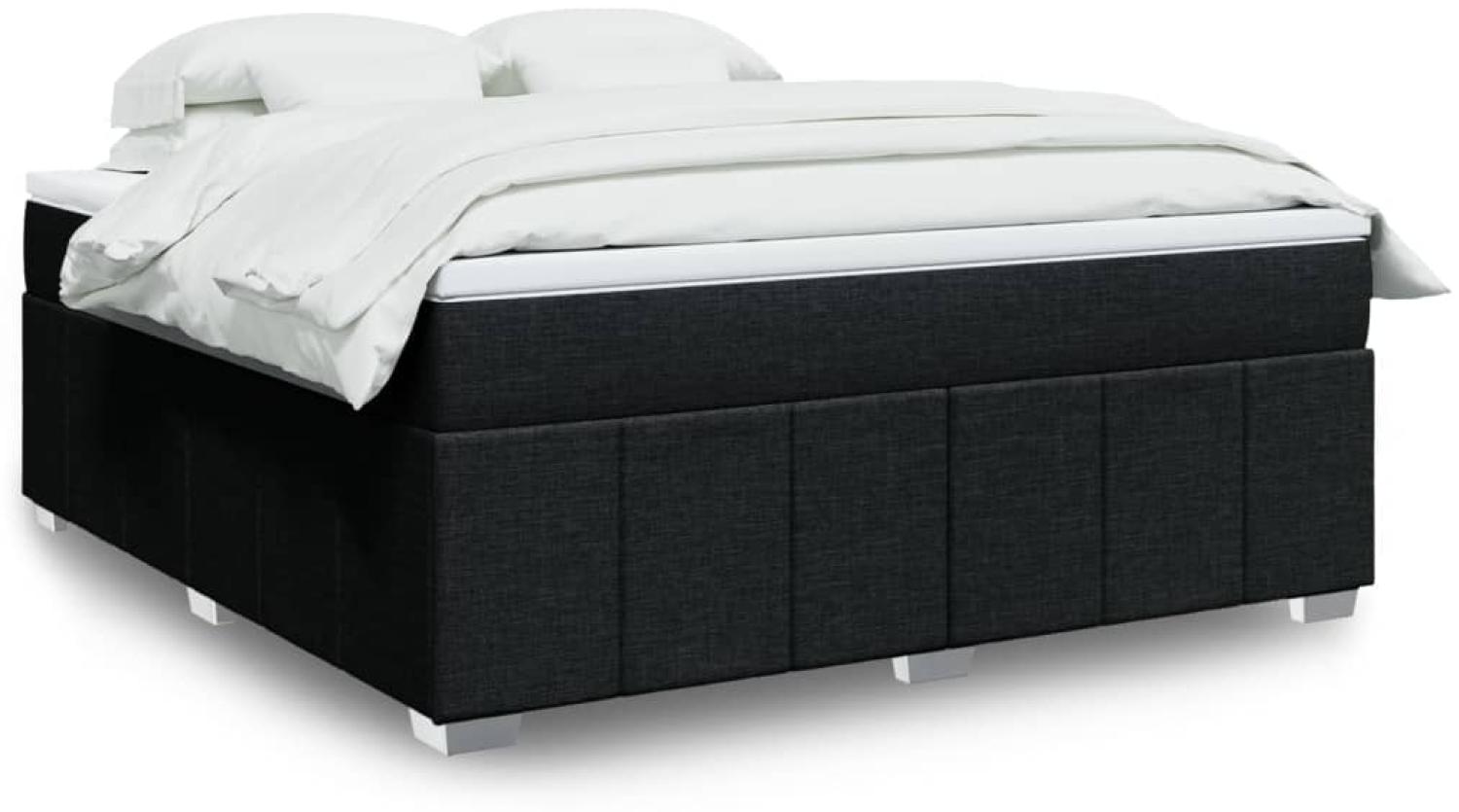 vidaXL Boxspringbett mit Matratze Schwarz 180x200 cm Stoff 3285493 Bild 1