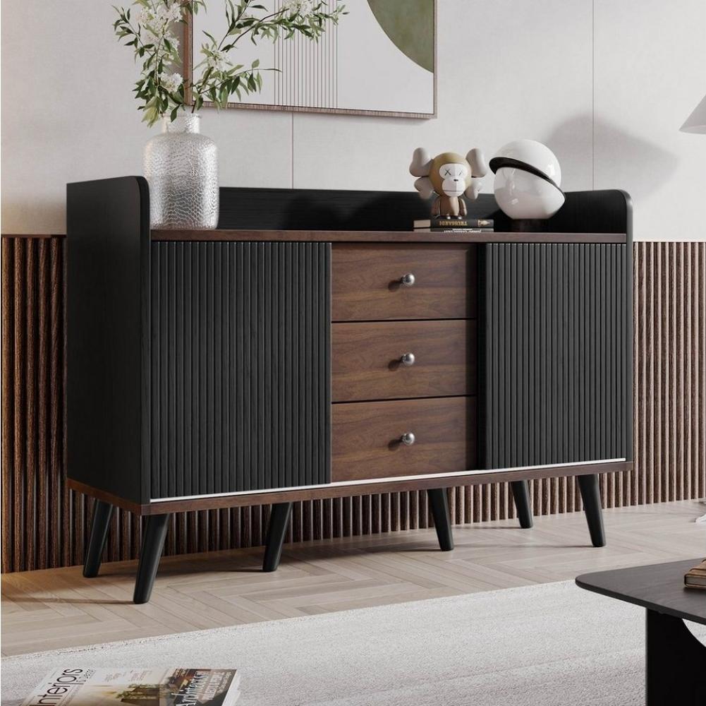 BlingBin Sideboard Moderne Holzfarbe-Sideboard mit drei Schubladen (1er Set, 1 St), Sideboard für Schlafzimmer und Wohnzimmer Bild 1