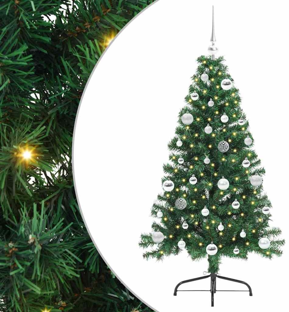 vidaXL Künstlicher vorbeleuchteter Weihnachtsbaum Grün 150 cm PVC 3397003 Bild 1