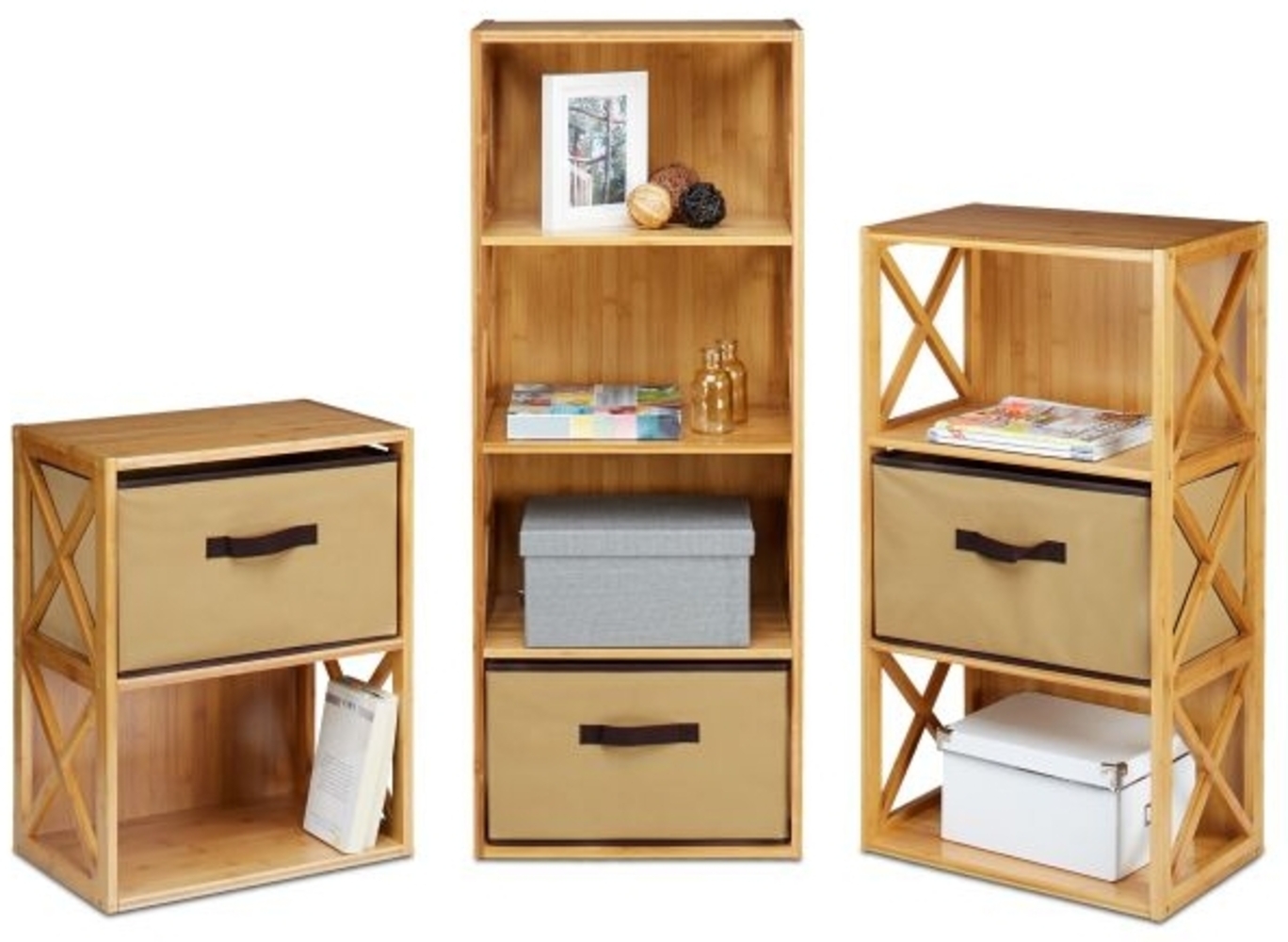 3x Regal Bambus mit Korb 10022026 Bild 1