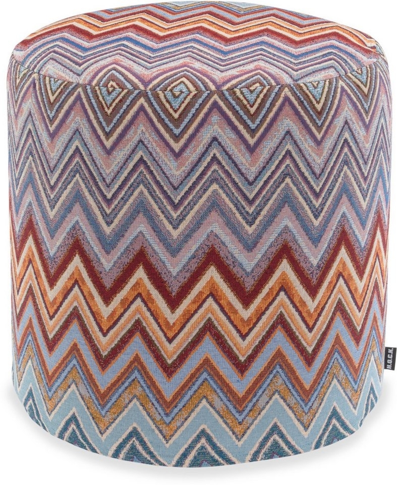 H.O.C.K. Sitzhocker H.O.C.K. Rebelle Hocker Pouf Zick-Zack Ø45x45 cm rund bunt multicolor, Hocker: Bequem, vielseitig, Wohnzimmer, Schlafzimmer & Flur Bild 1