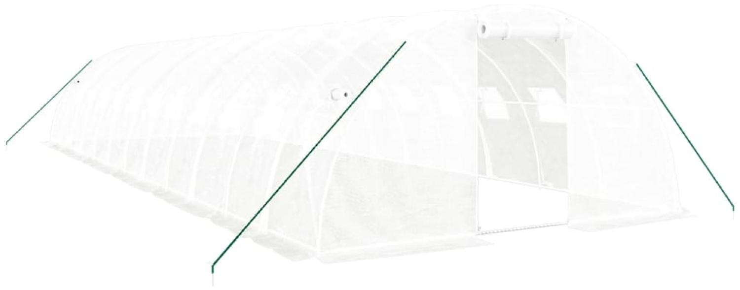 vidaXL Gewächshaus mit Stahlrahmen Weiß 48 m² 12x4x2 m 3188076 Bild 1
