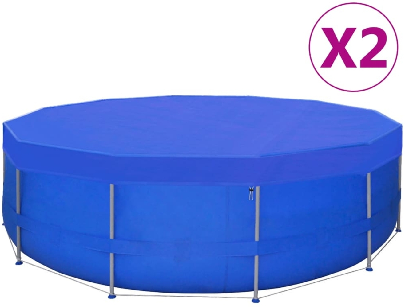 vidaXL Poolabdeckungen 2 Stk. PE Rund 460 cm 90 g/m² 3082801 Bild 1