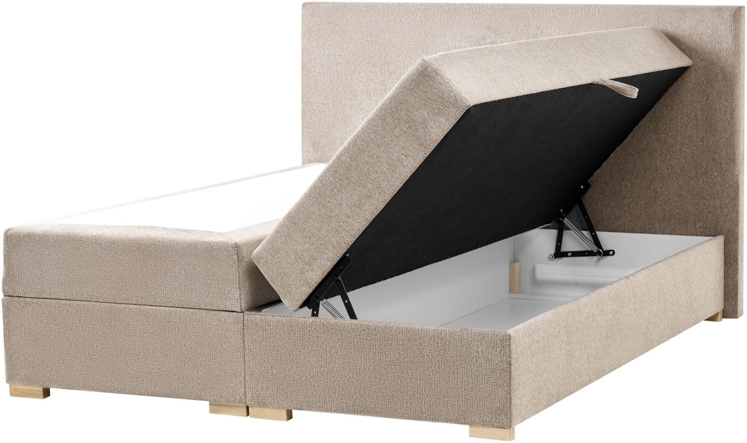 Boxspringbett mit Stauraum Stoff MAJOR 160 x 200 cm Taupe Bild 1