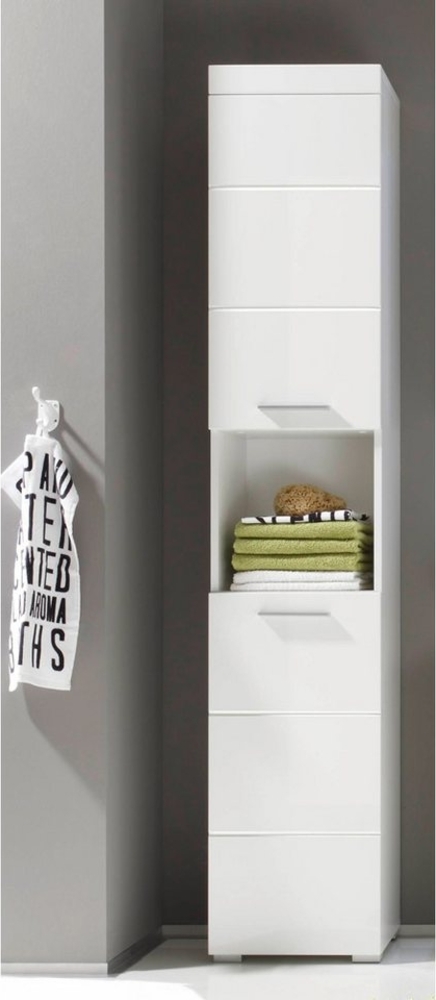 Lomadox Hochschrank ALTENA-19 Badezimmer in Weiß Hochglanz, B/H/T: ca. 37/190/31 cm Bild 1