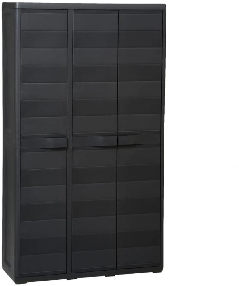 Gartenschrank mit 4 Regalen Schwarz Bild 1
