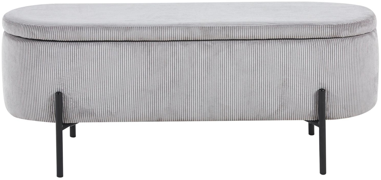 Bettbank mit Stauraumfunktion Hellgrau / Schwarz 110 x 40 x 44 cm Bild 1
