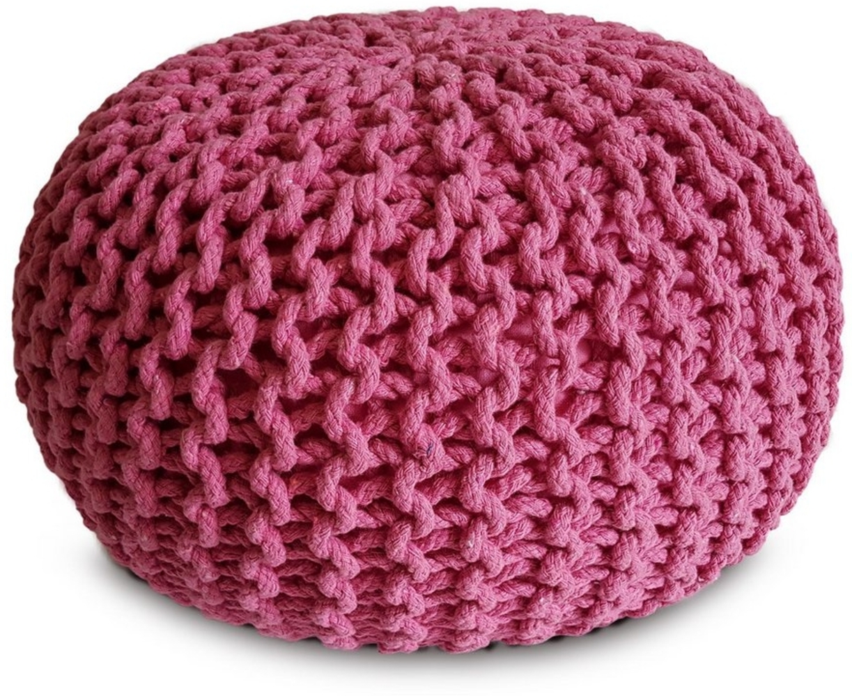 Amagohome Sitzhocker Strickhocker XXL Pouf Ø55 H37cm Bodenkissen Sitzpouf Baumwolle nachhal Bild 1