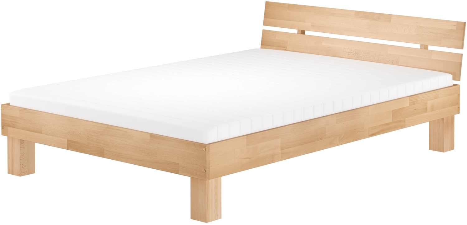 Erst-Holz Französisches Bett Futonbett Doppelbett 160x200 Massivholzbett Buche natur Rollrost V-60. 86-16 inkl. Rollrost und Matratze Bild 1