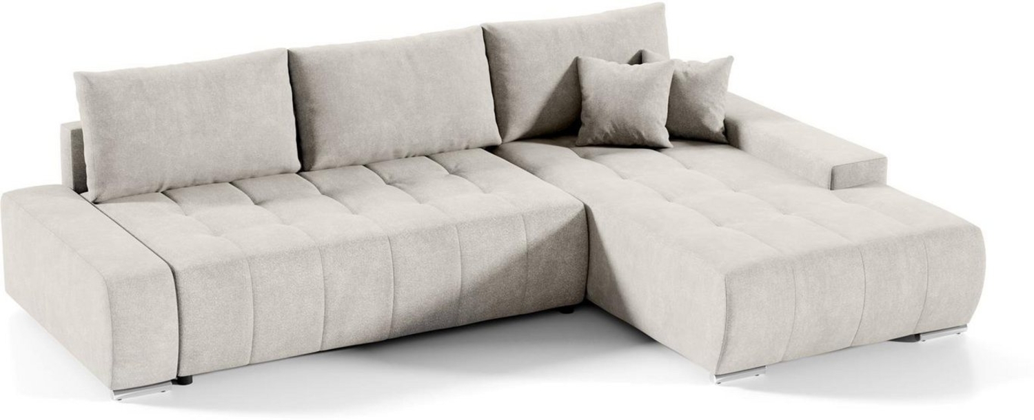 Compleo Ecksofa MONO L-Form Ecksofa mit Steppung, Schlafsofa aus Velourstoff Bild 1