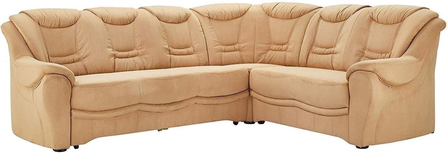 Cavadore Ecksofa Bansa Polsterecke mit Ottomanen, Mikrofaser, braun, 265 x 94 x 215 cm Bild 1