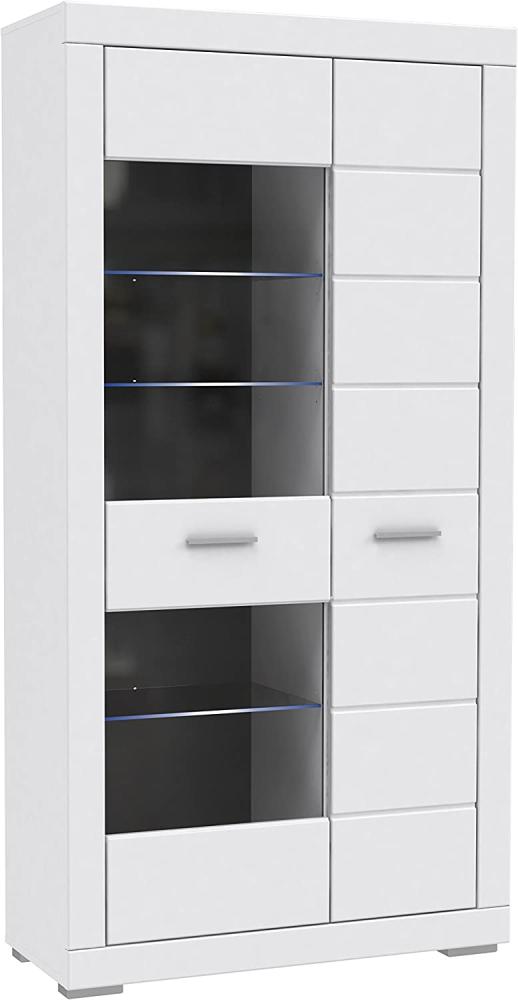 FORTE Snow Vitrine mit LED Beleuchtung, Holzwerkstoff, Weiß, 101 x 198,5 x 41,4 cm Bild 1