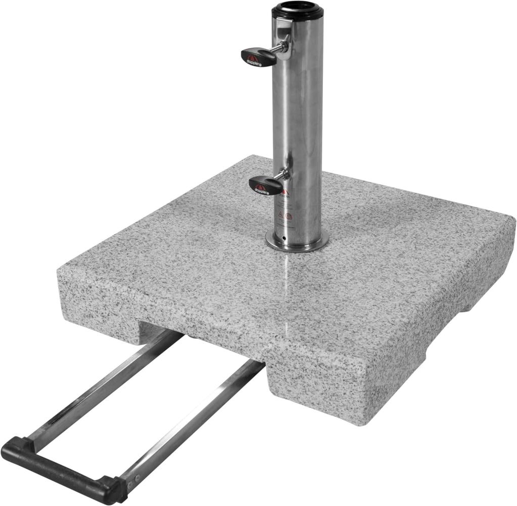 Doppler Trolley-Granit-Schirmsockel mit Rollen, granitgrau,40 kg, für Sonnenschirme bis Ø 250 cm Bild 1