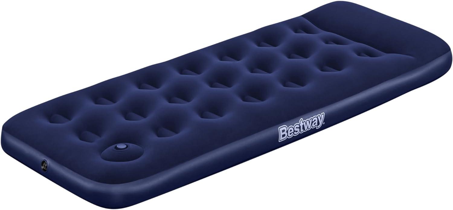 Bestway Single-Luftbett mit integrierter Fußpumpe, blau, 185 x 76 x 28 cm Bild 1