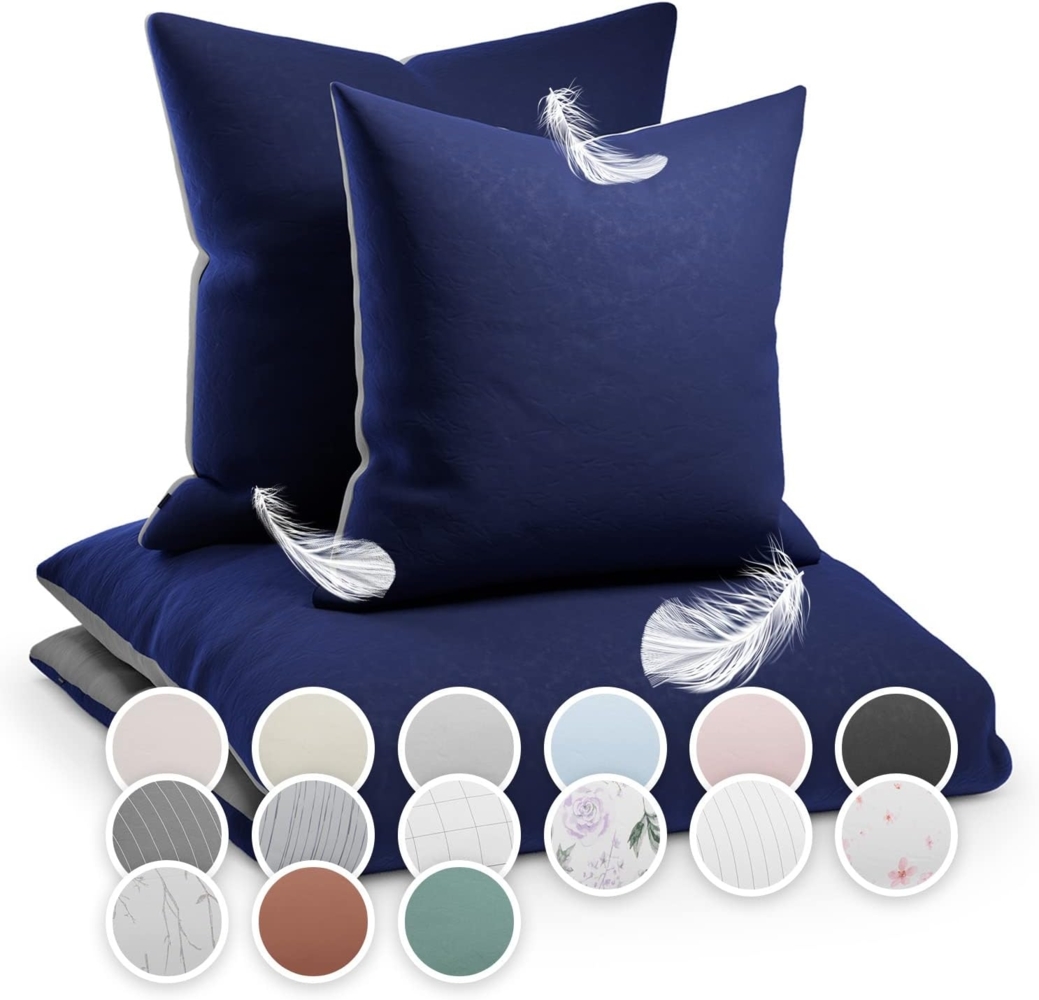 Soft Wonder-Edition Bettwäsche 200x200 cm Dunkelblau Bild 1