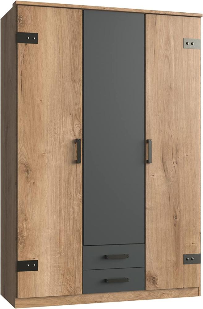 Kleiderschrank >Cheston< in Plankeneiche - 135x198x58cm (BxHxT) Bild 1