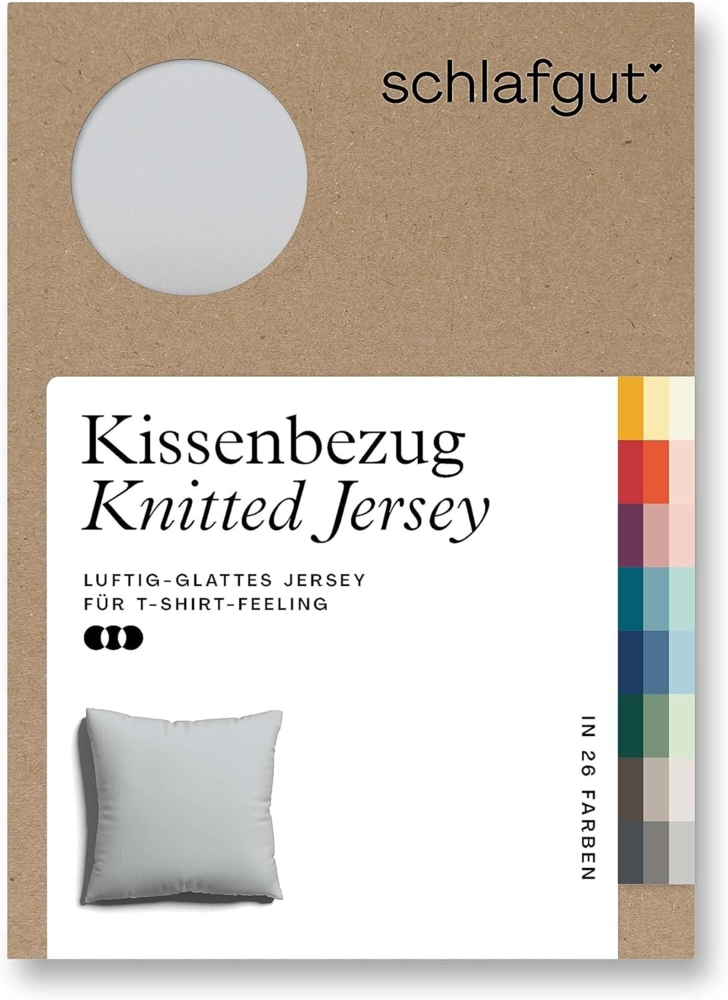Schlafgut Kissenbezug Knitted Jersey aus Bio-Baumwolle mit Elasthan, bügelfrei, (1 Stück), besonders fein gestrickt, Kissenhülle mit farbigem Reißverschluss Bild 1