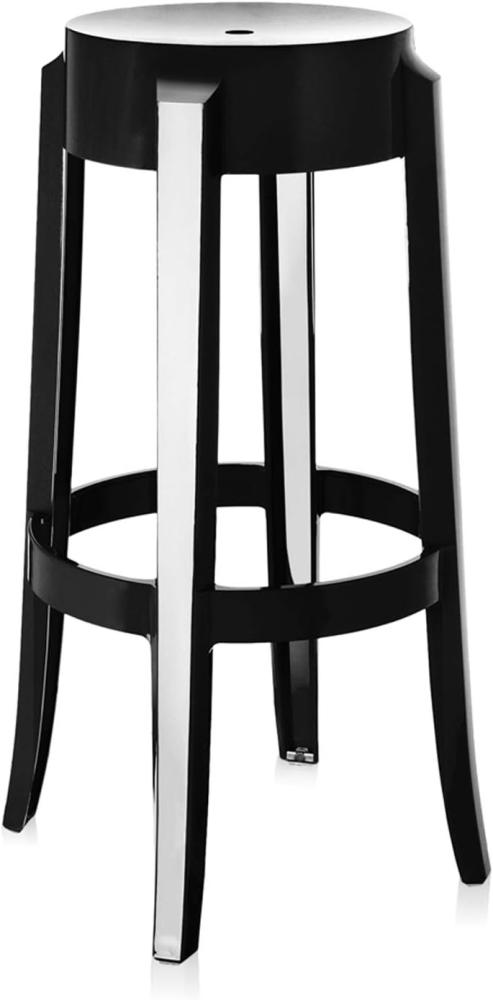 Kartell Charles Ghost, Hocker Large, H. 75 cm, Schwarz, 2er-Satz Bild 1