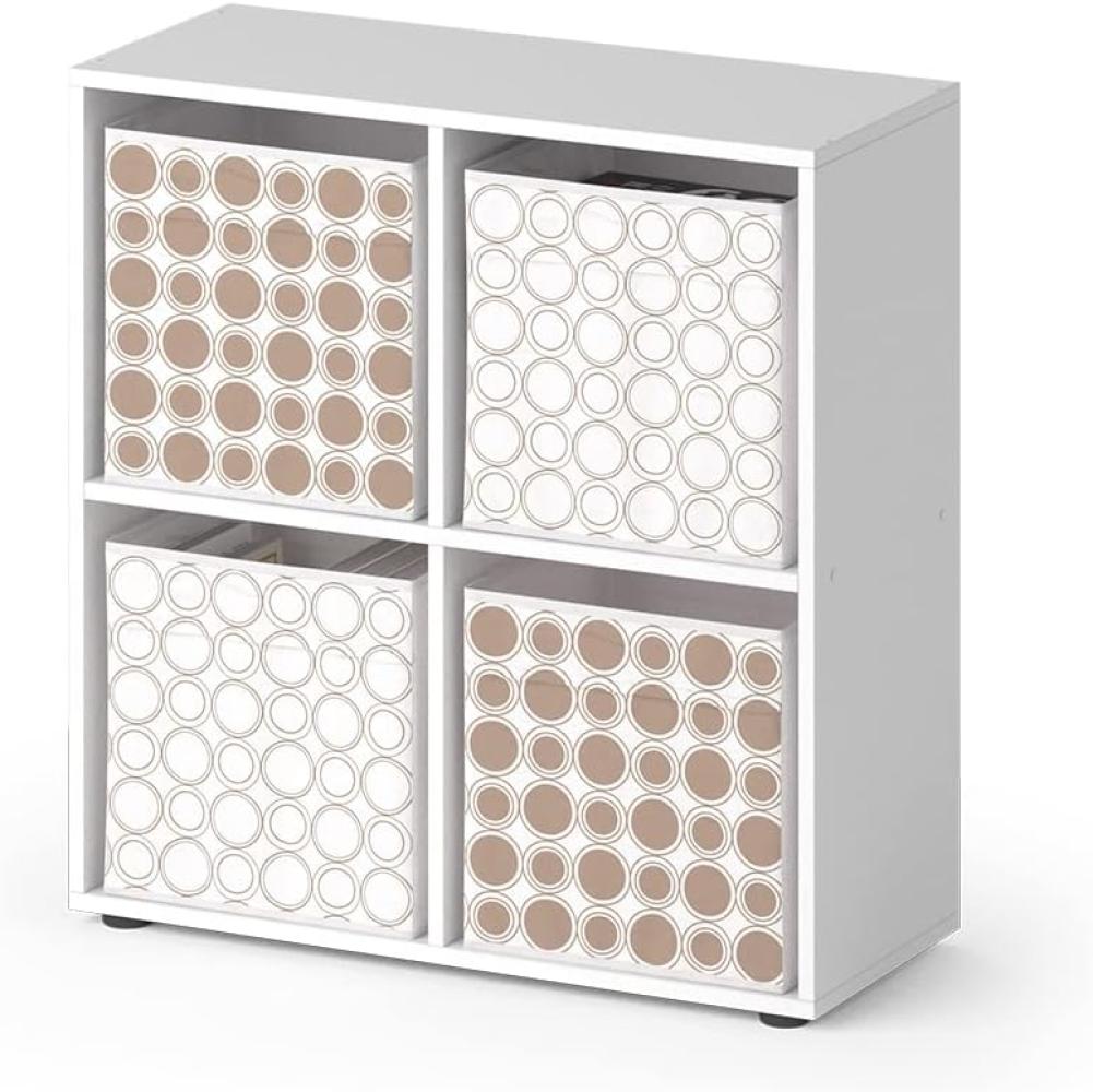 Vicco Raumteiler Würfelregal Standregal Tetra Weiß Faltbox Wohnzimmer Regal 73x72 cm modern Ablage 4 Fächer Dekoregal Ordnerregal Aufbewahrung Bild 1