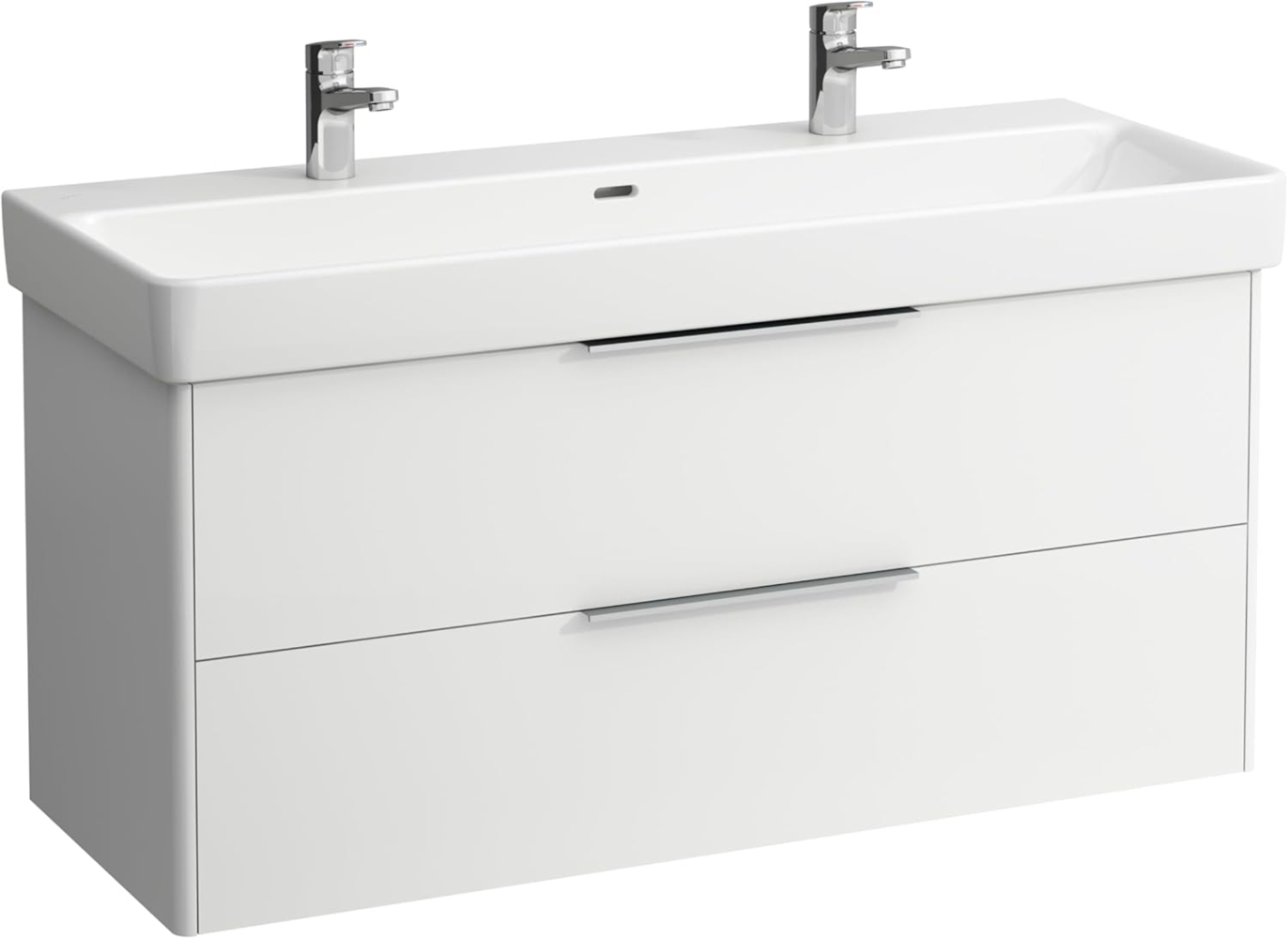 Laufen Base Waschtischunterschrank, 2 Schubladen, 1160 x 440 x 530 mm, für Waschtisch H814965, H402492110, Farbe: Snow (weiß matt) - H4024921102601 Bild 1