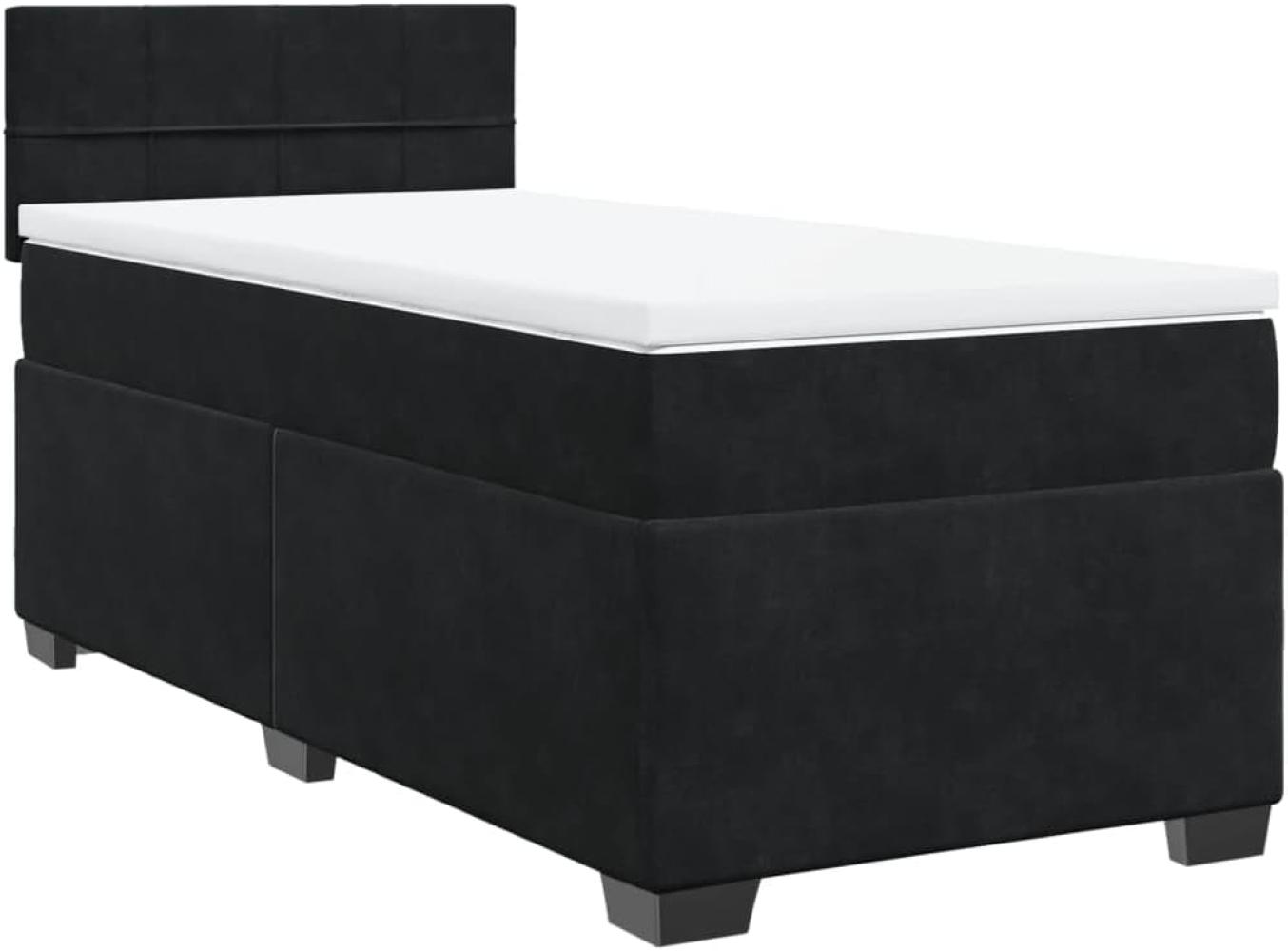 Boxspringbett mit Matratze Schwarz 100x200 cm Samt 3288536 Bild 1